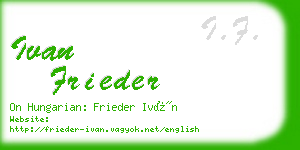 ivan frieder business card